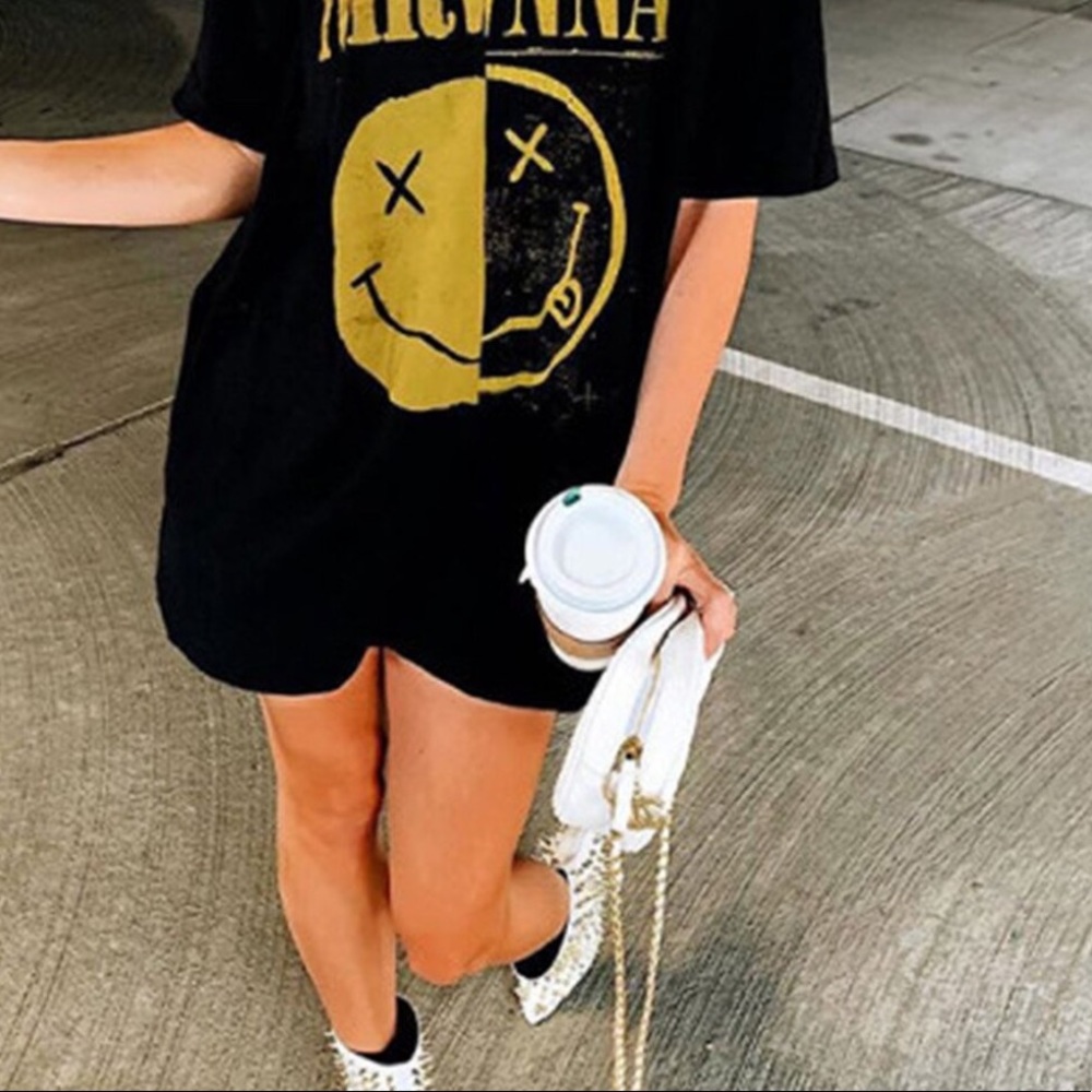 Nirvana Split Smile Smiley Face Tee